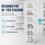 stackable plastic shoe rack for home storage organization