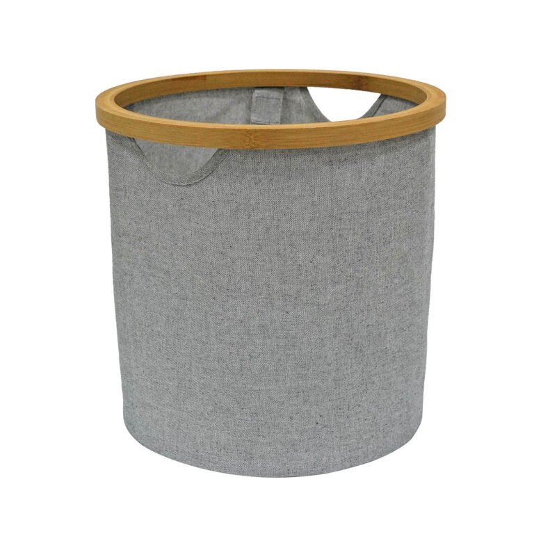 Bamboo Frame Fabric Storage Basket